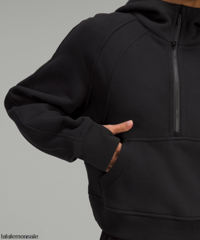 Lululemon Damen DELULU185 | Schwarzer Scuba Oversized-Hoodie Mit Halbem Reißverschluss